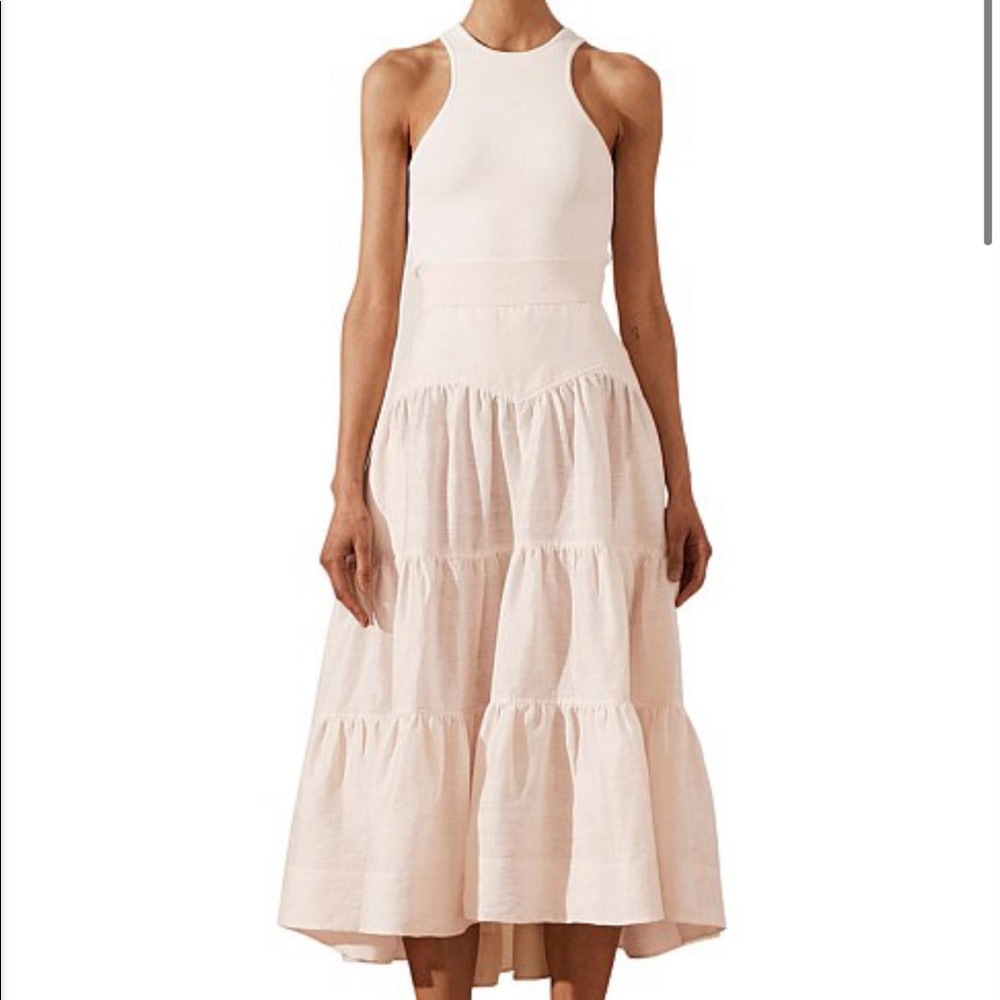 Shona Joy tiered midi skirt